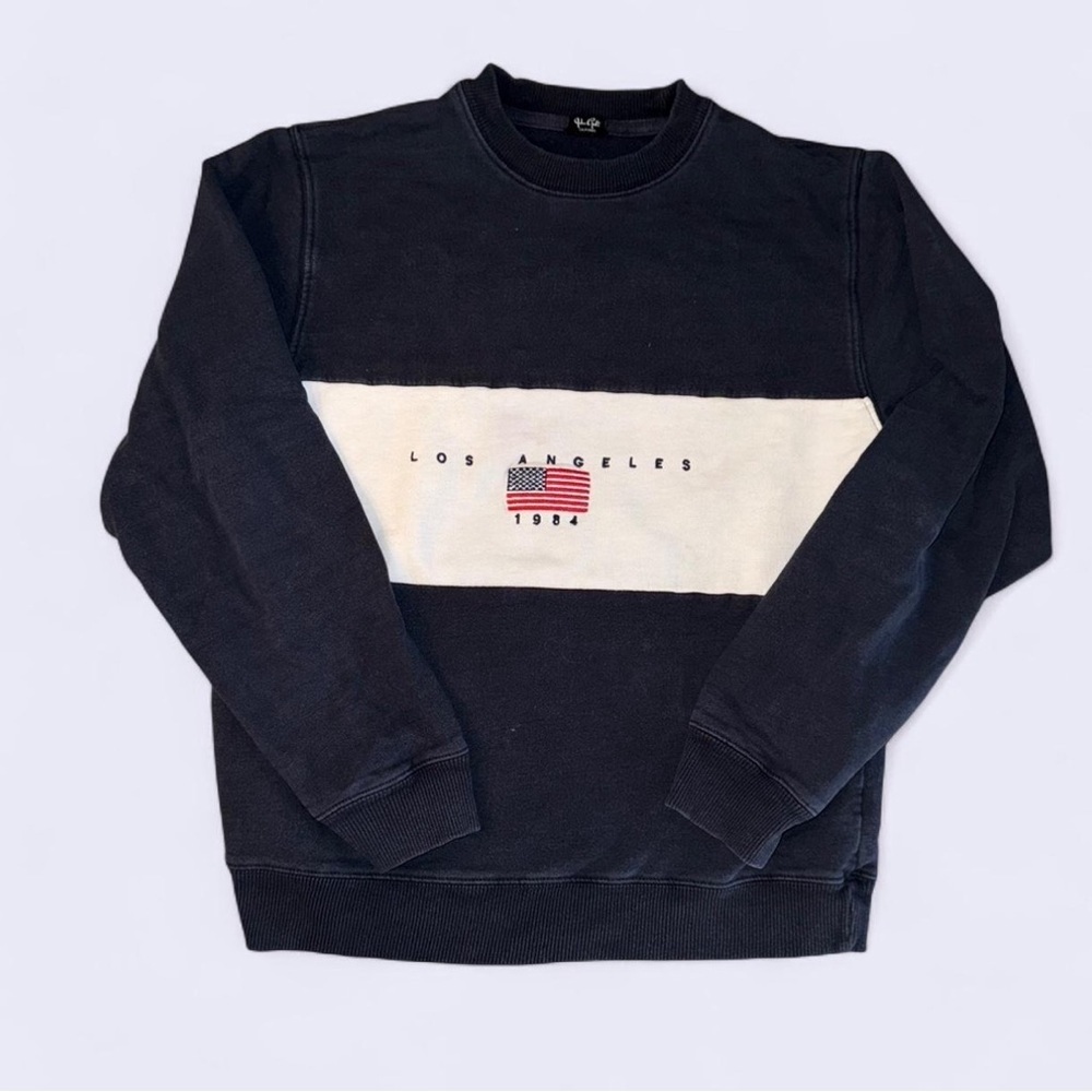 J Galt Blue and White Los Angeles Sweatshirt